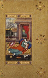 Matka Boska z Dzieciątkiem, 1590, strona albumowa ok. 1610 (płótno i złoto na papierze)